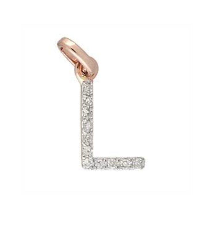 Charms & Pendants L / Rose Gold Gold & Diamond Initial Charm