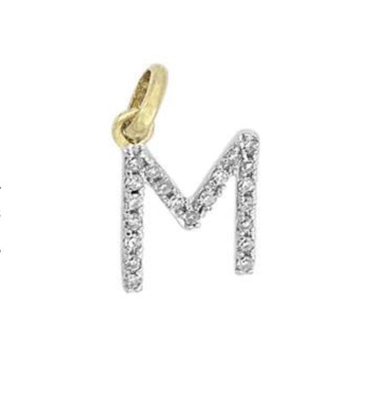 Charms & Pendants M / Rose Gold Gold & Diamond Initial Charm