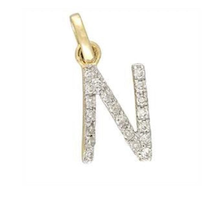 Charms & Pendants N / Rose Gold Gold & Diamond Initial Charm