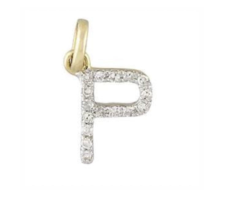 Charms & Pendants P / Rose Gold Gold & Diamond Initial Charm