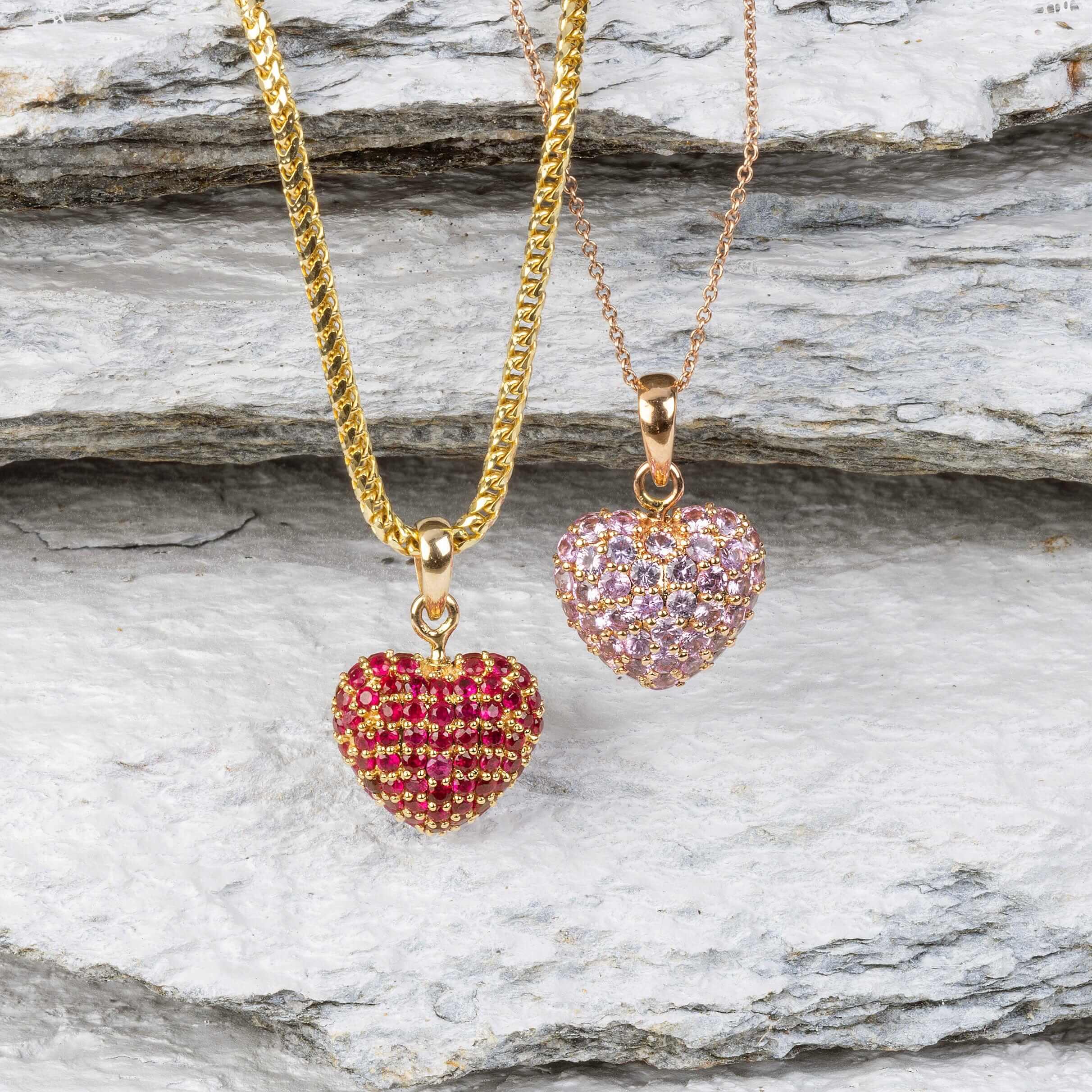 Charms & Pendants Puffy Pave Emerald Heart Charm