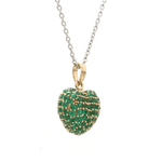 Charms & Pendants Puffy Pave Emerald Heart Charm