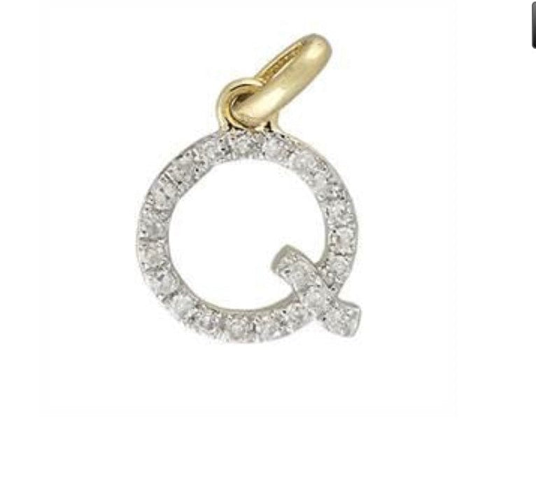 Charms & Pendants Q / Rose Gold Gold & Diamond Initial Charm