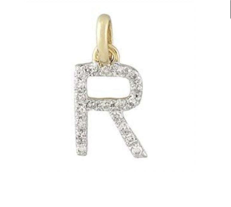 Charms & Pendants R / Rose Gold Gold & Diamond Initial Charm