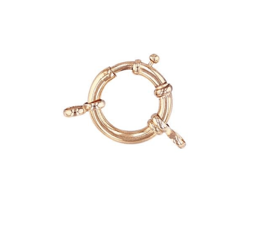 Charms & Pendants Rose Gold / 14K 14K & 18K  Gold Round Spring Carabiner Charm Enhancer/Connector Link