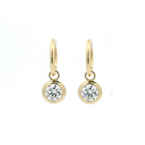 Charms & Pendants Rose Gold 14K Bezel Set Round Diamond Drop Earrings