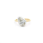 Charms & Pendants Rose Gold 14K Bezel Set Round Diamond Georgian Pear Ring