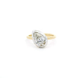 Charms & Pendants Rose Gold 14K Bezel Set Round Diamond Georgian Pear Ring