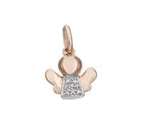 Charms & Pendants Rose Gold 14K Gold Angel with Micro-Pave Diamonds