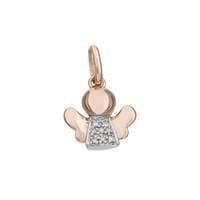 Charms & Pendants Rose Gold 14K Gold Angel with Micro-Pave Diamonds
