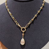 Charms & Pendants Rose Gold 14K Gold Pear Diamond Georgian Charm, Lab Grown, Large, Lab Grown