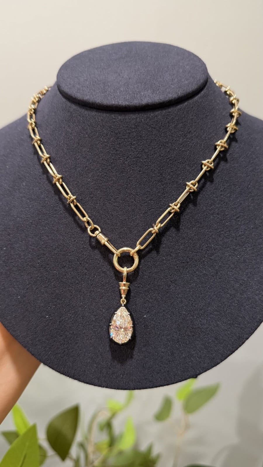 Charms & Pendants Rose Gold 14K Gold Pear Diamond Georgian Charm, Lab Grown, Large, Lab Grown