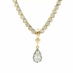 Charms & Pendants Rose Gold 14K Pear Diamond Georgian Charm