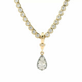 Charms & Pendants Rose Gold 14K Pear Diamond Georgian Charm