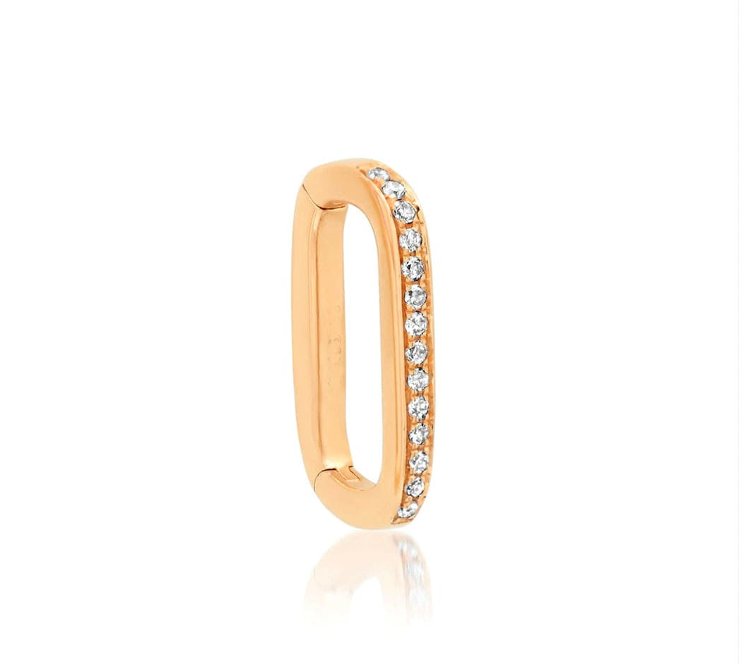 Charms & Pendants Rose Gold All Diamond Carabiner Charm Enhancer/Connector Link
