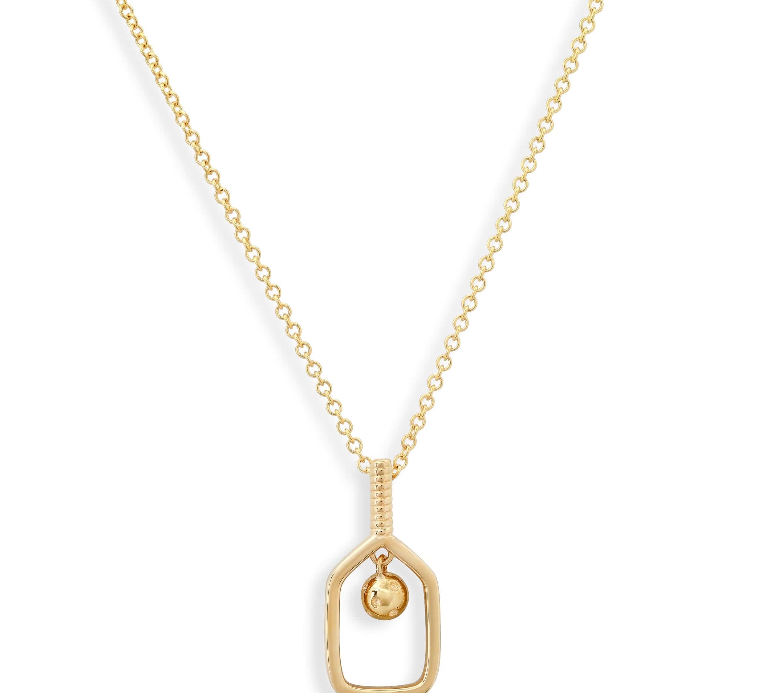 Charms & Pendants Rose Gold / Charm with 18K Gold Paperclip Chain 18K Gold Pickleball Charm, Medium