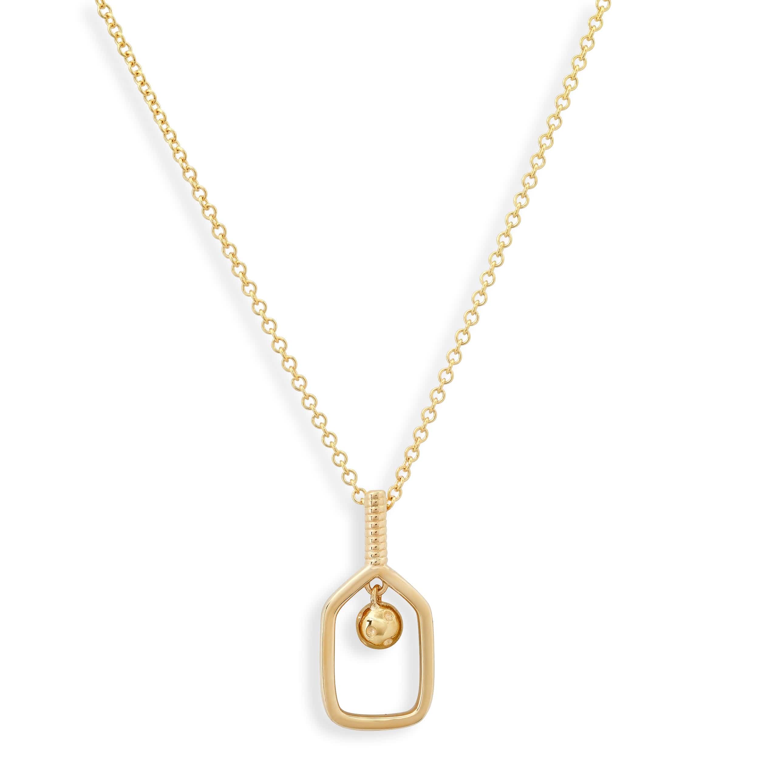Charms & Pendants Rose Gold / Charm with 18K Gold Paperclip Chain 18K Gold Pickleball Charm, Medium