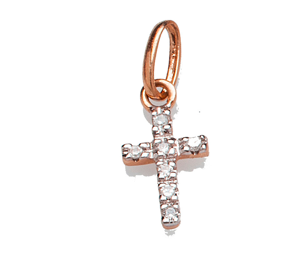 Charms & Pendants Rose Gold Diamond Cross