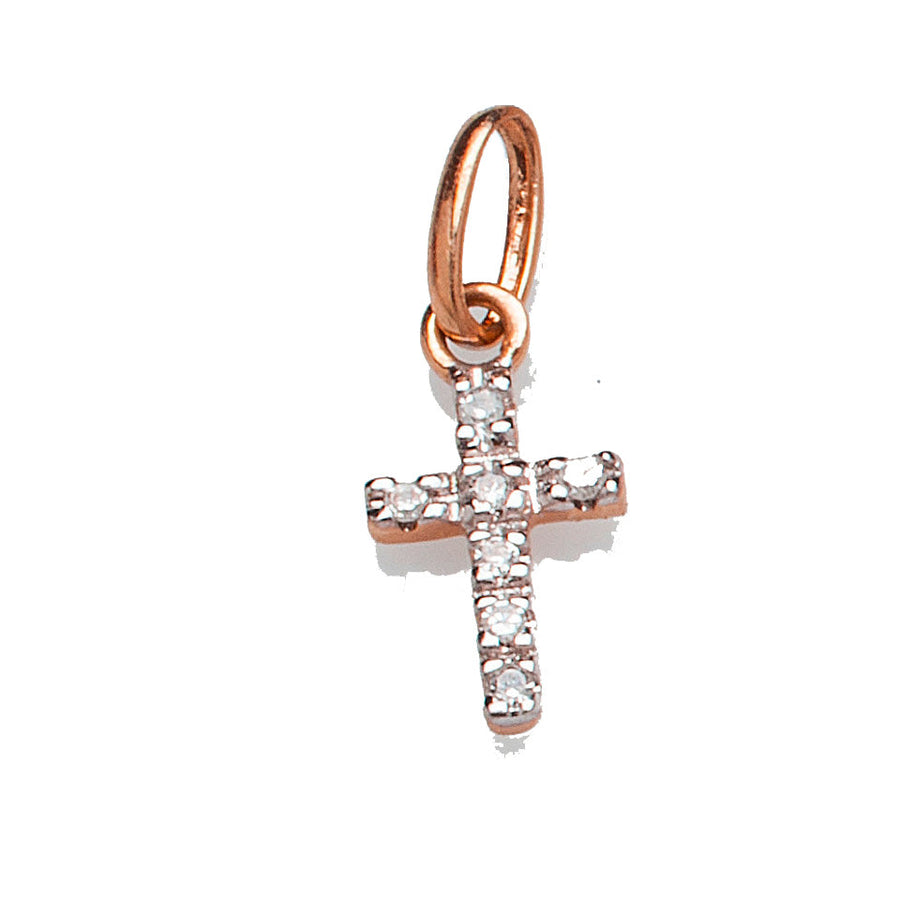 Charms & Pendants Rose Gold Diamond Cross