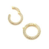 Charms & Pendants Rose Gold / Medium 12 mm 14K Gold Pave Diamond Carabiner Charm Enhancer/Connector Link