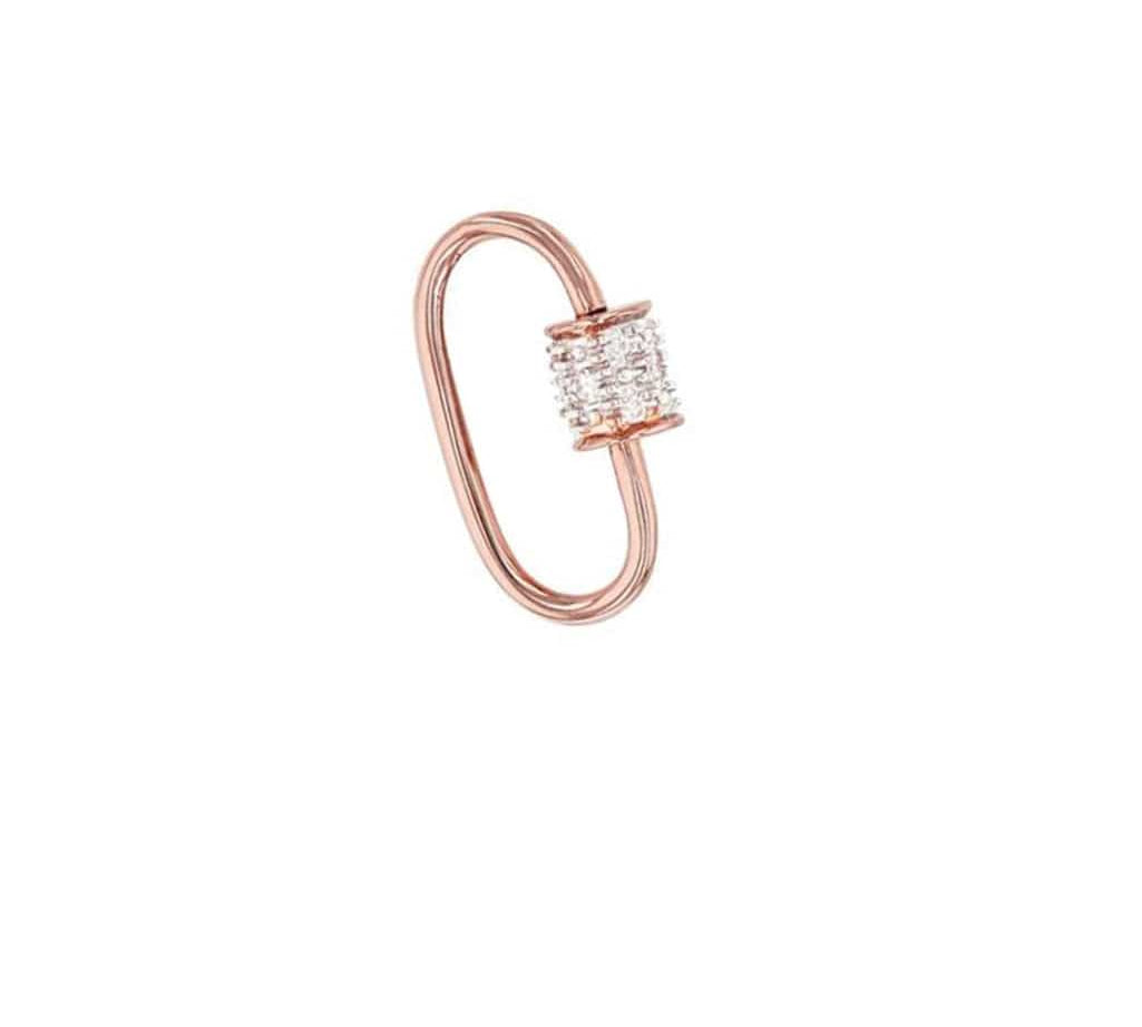 Charms & Pendants Rose Gold Small 14K Gold Carabiner Charm Enhancer with Diamonds