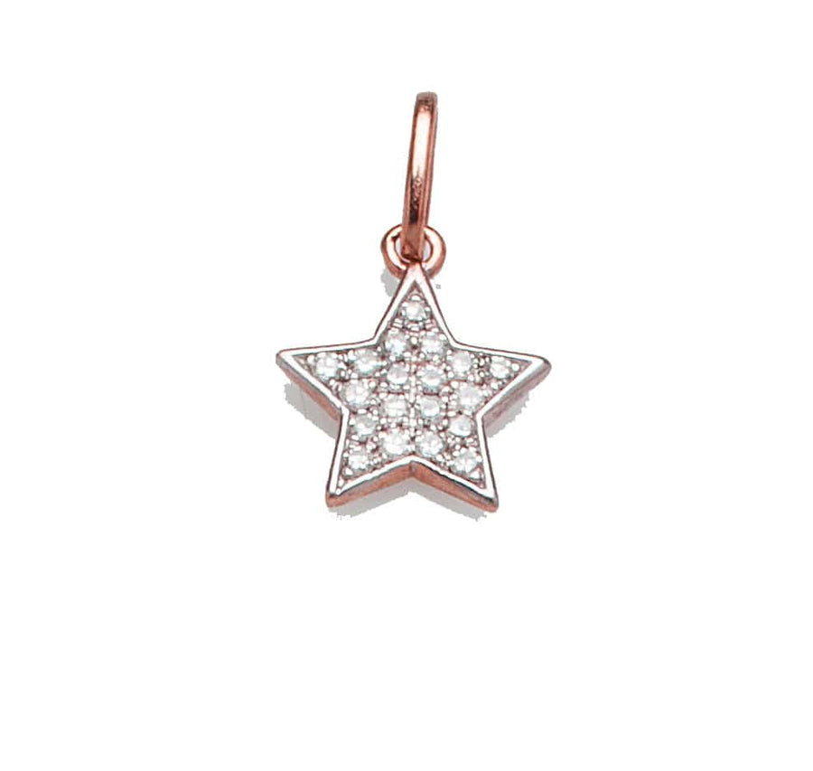 Charms & Pendants Rose Gold Star with Diamonds