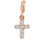 Charms & Pendants Rose Gold Tiny Diamond Cross