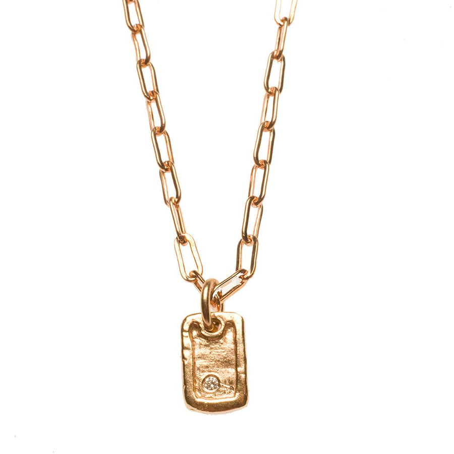 Charms & Pendants Solid Gold Dog Tag with Diamonds Signature Piece