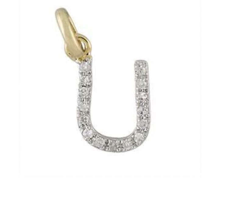 Charms & Pendants U / Rose Gold Gold & Diamond Initial Charm