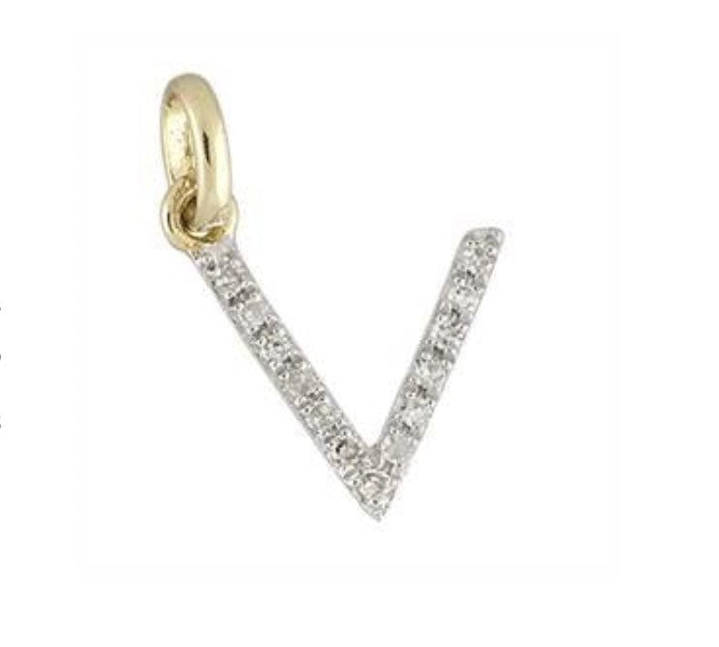 Charms & Pendants V / Rose Gold Gold & Diamond Initial Charm