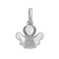 Charms & Pendants White Gold 14K Gold Angel with Micro-Pave Diamonds