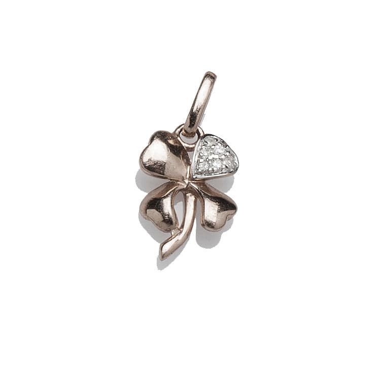Charms & Pendants White Gold Clover with Diamonds