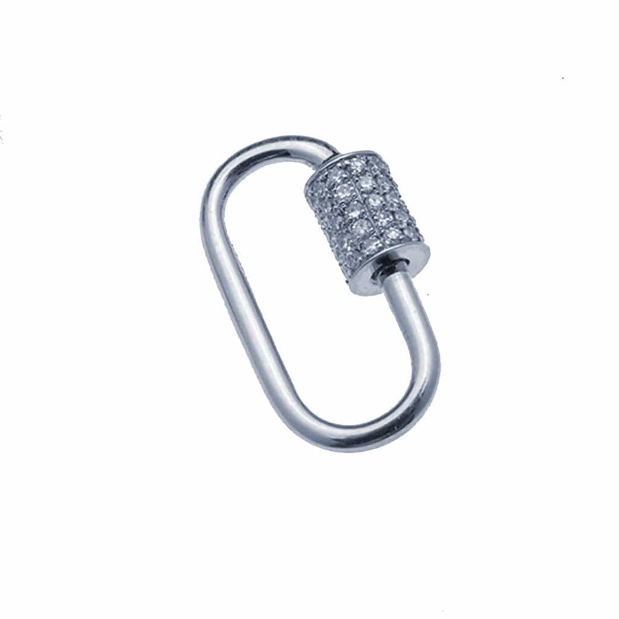 Charms & Pendants White Gold Large Gold Carabiner Charm Enhancer with DIamonds