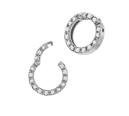 Charms & Pendants White Gold / Small 10 mm 14K Gold Round Diamond Carabiner Charm Enhancer/Connector Link