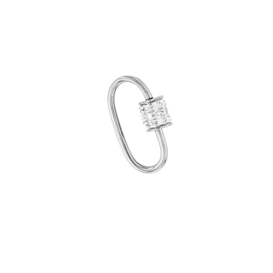 Charms & Pendants White Gold Small 14K Gold Carabiner Charm Enhancer with Diamonds