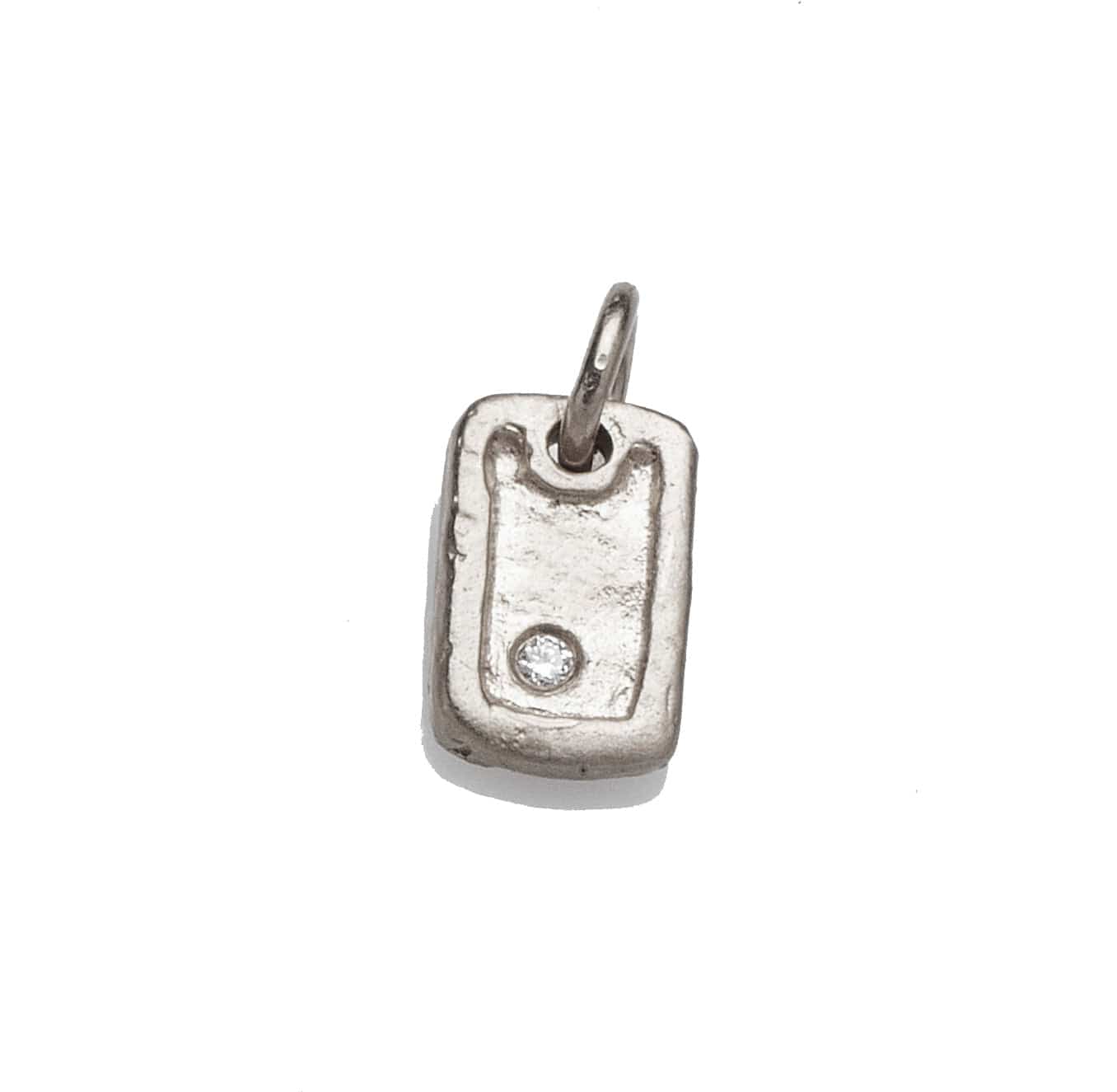 Charms & Pendants White Gold Solid Gold Dog Tag with Diamonds Signature Piece