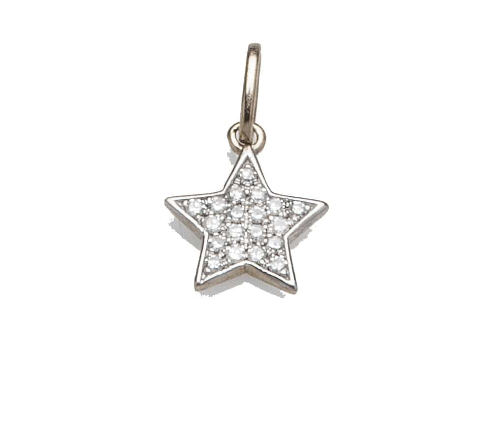 Charms & Pendants White Gold Star with Diamonds