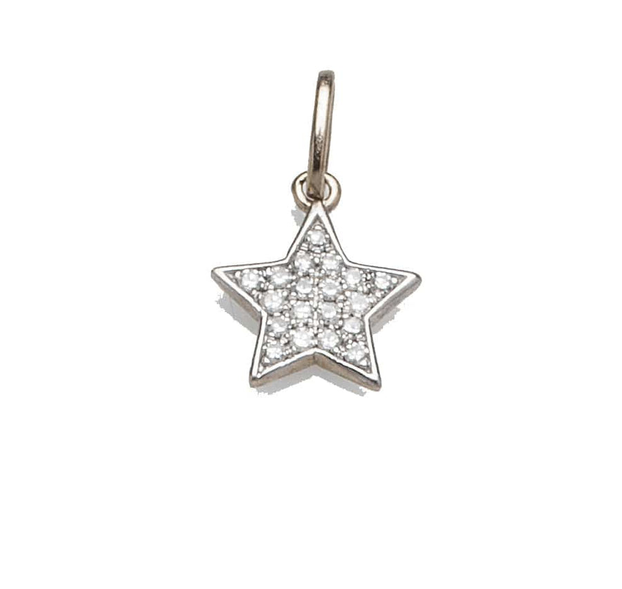 Charms & Pendants White Gold Star with Diamonds