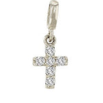 Charms & Pendants White Gold Tiny Diamond Cross