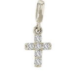 Charms & Pendants White Gold Tiny Diamond Cross