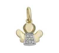 Charms & Pendants Yellow Gold 14K Gold Angel with Micro-Pave Diamonds