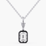 Charms & Pendants Yellow Gold 14K Gold Emerald Cut DIamond Diamond Georgian Charm, Lab Grown