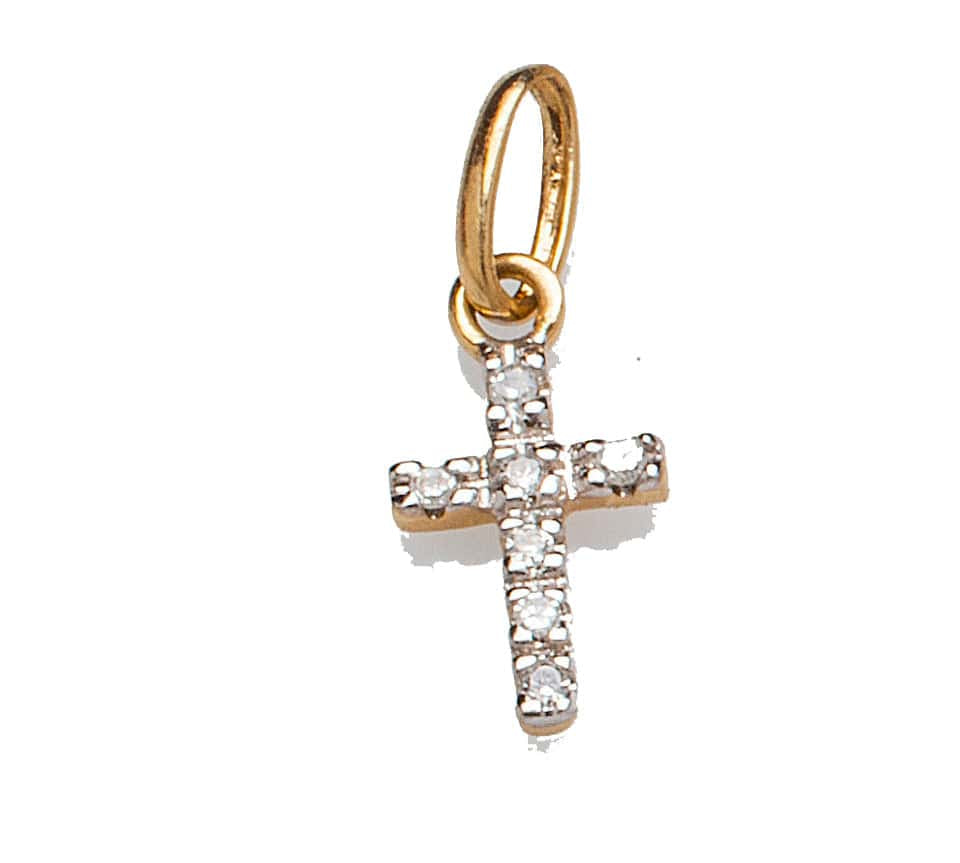 Charms & Pendants Yellow Gold Diamond Cross
