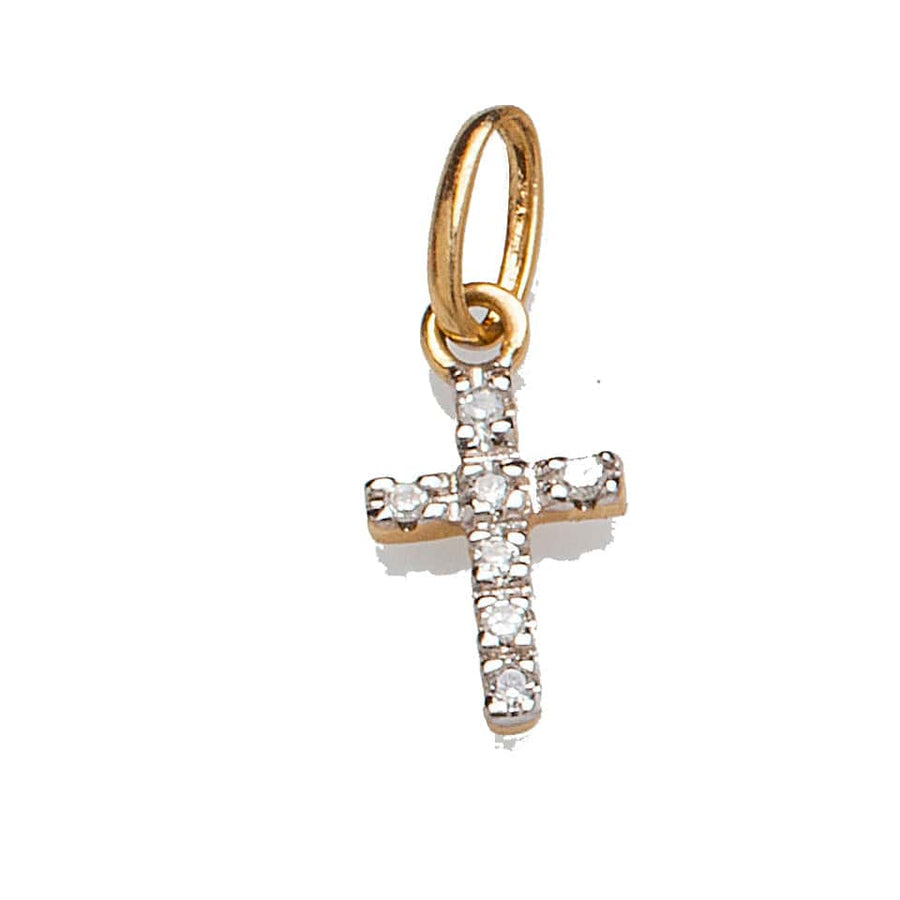 Charms & Pendants Yellow Gold Diamond Cross