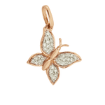 Charms & Pendants Yellow Gold / Medium 14K Gold Butterfly and Diamond Charm