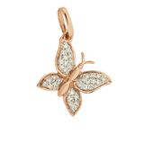 Charms & Pendants Yellow Gold / Medium 14K Gold Butterfly and Diamond Charm