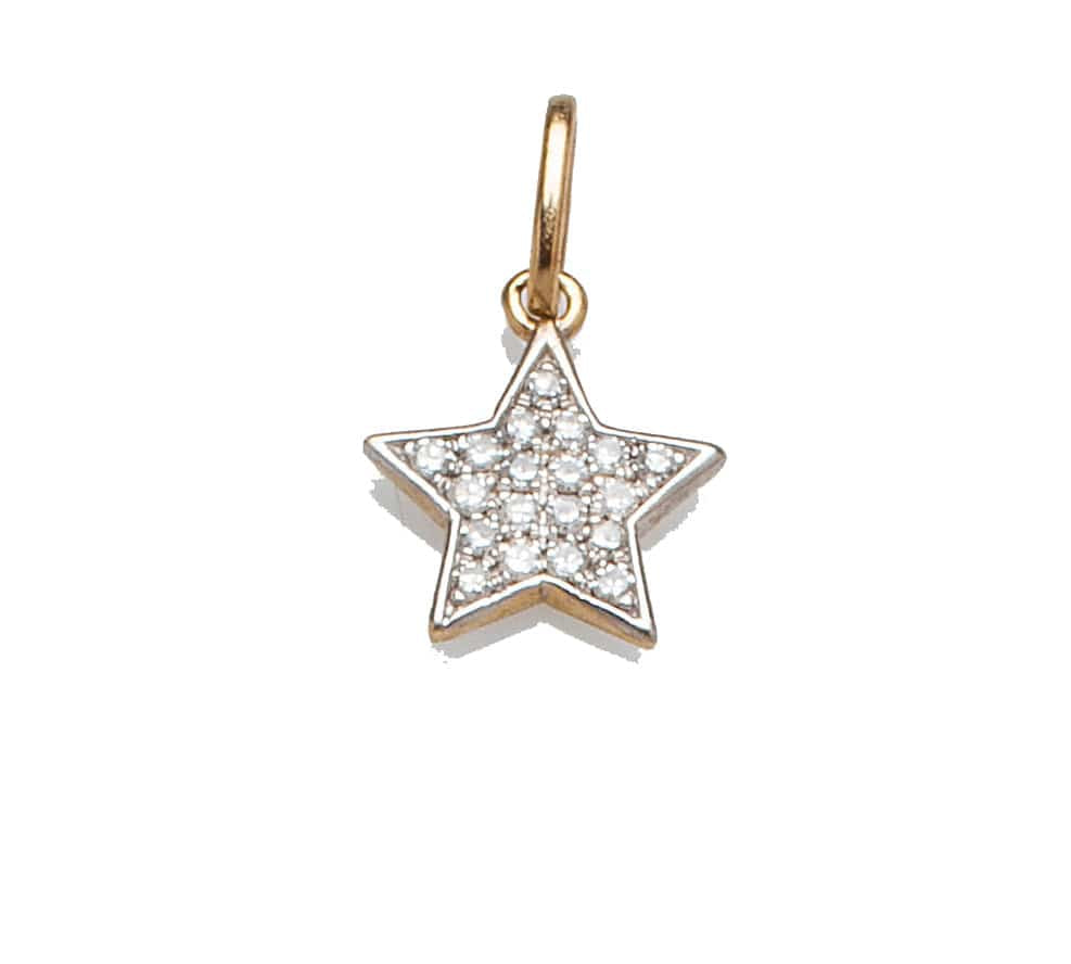 Charms & Pendants Yellow Gold Star with Diamonds