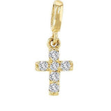 Charms & Pendants Yellow Gold Tiny Diamond Cross