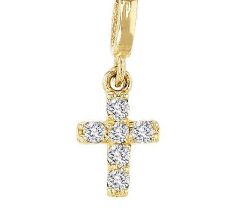 Charms & Pendants Yellow Gold Tiny Diamond Cross