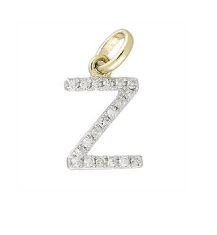 Charms & Pendants Z / Rose Gold Gold & Diamond Initial Charm